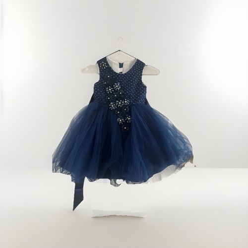 Girls navy blue party dress - girls,