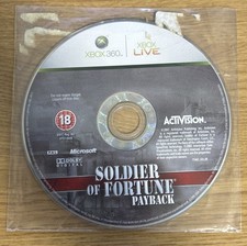 Soldier of Fortune: PayBack (Microsoft Xbox 360, 2007) Disc Only