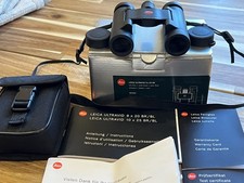Leica 8x20 Ultravid BR binoculars boxes, manuals, case, Leica passport mint 