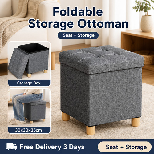 Foldable storage ottoman - storage, stool