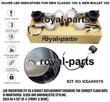 SILVER LED INDICATORS FIT FOR ROYAL ENFIELD NEW CLASSIC 350 & NEW BULLET 350