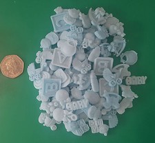 40 x Edible 3D baby Blue cupcake cake toppers decoration christening baby shower