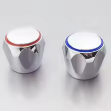 2pcs Hot & Cold Tap Top Head Faucet Cover Chrome Plated Replacement Set Kitchen