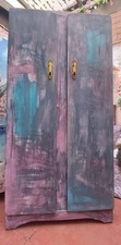 Mid Century Lebus Wardrobe Painted Art Deco Modern