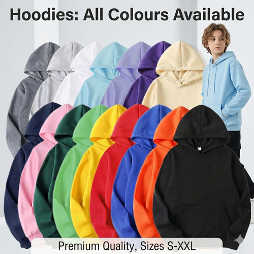 Plain unisex hoodie pullover - unisex,