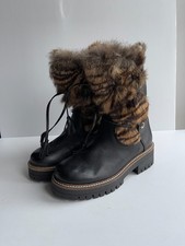 Elena chunky fur Leather Boots