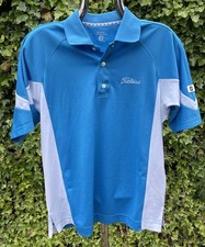 FootJoy Titleist Polo Shirt Mens Medium Blue/white Golf Prodry Interlock