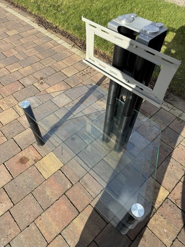 Glass metal stand - tv, stand/table.