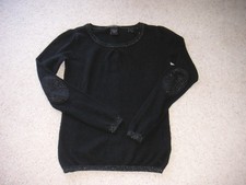 LADIES SCOTCH AND SODA BLACK JUMPER WITH SPARKLE EDGE AND DOWN BACK SIZE 1 GUC