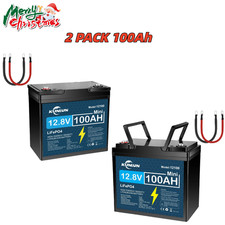 2 PACK 12V 100Ah LiFePO4