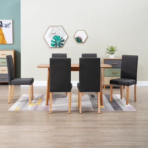 Dining chairs pcs dark gray - 6,