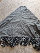 Topshop Grey Tassel Poncho
