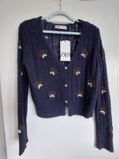 BNWT Zara navy cardigan, size