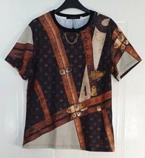 Louis Vuitton LV All Over Trunk T-Shirt Classic Fit With LV Chain Accent Size M