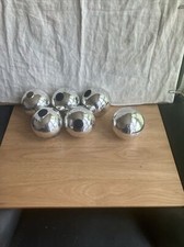 Lot Vintage Glass Jumbo Stencil FLOWER Silver BALL Christmas Ornament X6 4inch