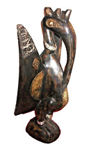 Senufo - Kalio - Hornbill Statue - Wood with Metal Adornments - Mali/Ivory Coast