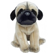 Adorable Fawn And Black Pug Realistic Dog Puppy Plush Toy 30cm