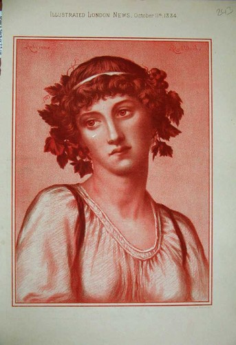 Original old antique print - old,