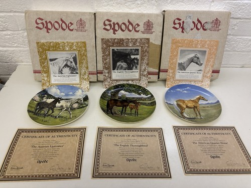 Spode horse plates boxed - spode,