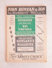 Bus Coach Pocket Timetable Scottish Omnibuses Edinburgh  17th June 1961
