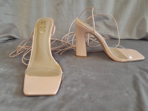 Nude strappy slingbacks clear - nude,