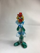 Vintage Murano Hand Blown Art Glass Clown Figurine Paperweight Italy [D1-31]