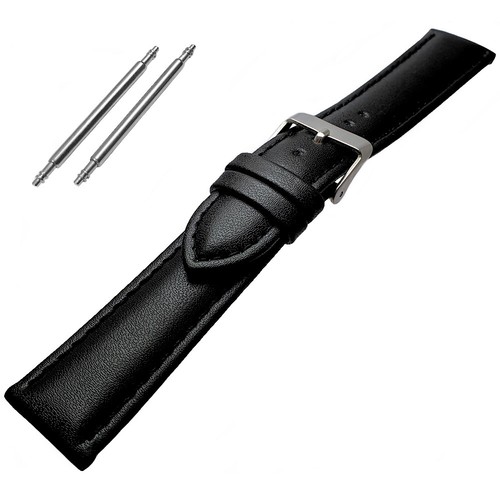 Women black leather watch - black,