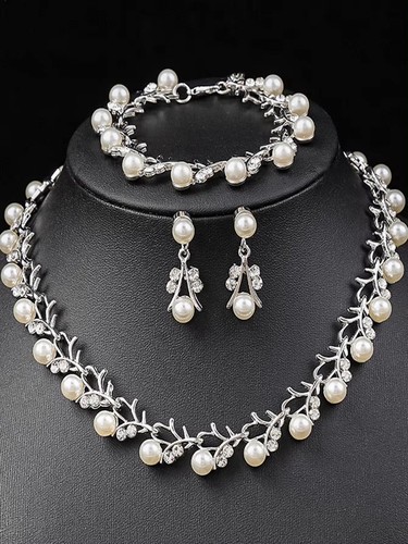 Silver plated pearl earrings - plated,