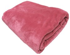 FAUX FUR FLEECE THROW SOFT WARM MINK LARGE SOFA BED BLANKET 10 COLOURS 4 SIZES