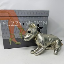 Fuzzy Nation Y2K Chihuahua Purse Shoulder Bag 11 Plush Leather Strap -See Photos