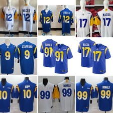 Men's NFL Rams Team#9#17#10#12#99 Nacua/Donald American Football Jerseys