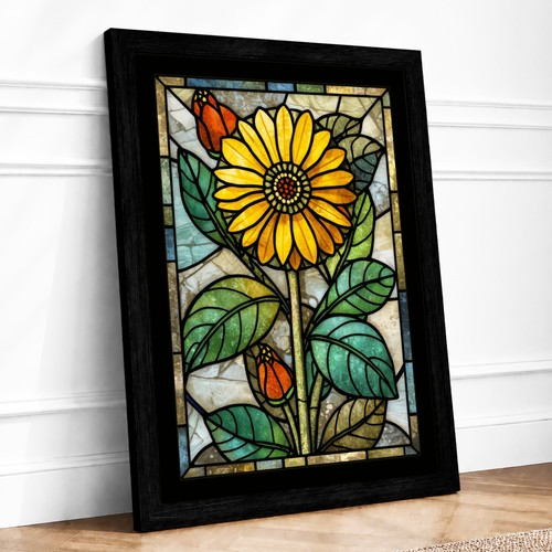 Stained glass daisy - stained, botanical