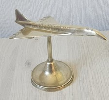 Vintage 'Supersonic' Concorde Aeroplane Brass Sculpture Jet Plane - Aeroplane...