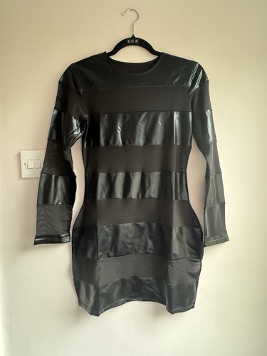 Black faux leather mesh - mesh, panel