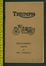 Triumph (1951) 650 500 350 Twins Parts List Catalogue Book Manual 6T 5T 3T FP98