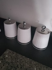 Swan elegance White Bread Bin and Tea Coffee Sugar Canisters Set Kitchen Storage