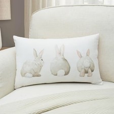 3 Bunnies Print Cushion Cover