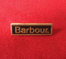 BARBOUR VINTAGE ENAMEL PIN BADGE GREEN AND GOLD ADVERTISING