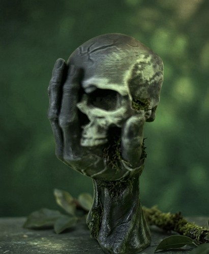 Skull ornament black - black, gothic