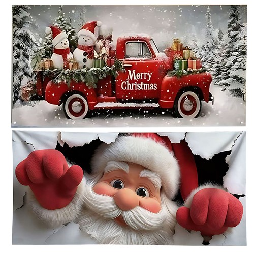 Christmas garage door banner - garage,