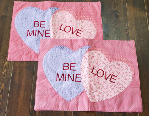 Quilted placemats pink - 2,