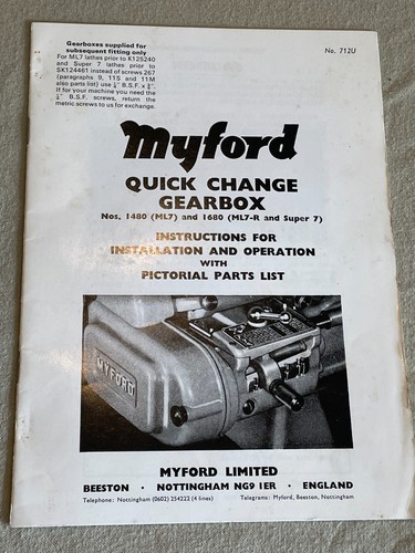 Myford lathe quick change - myford,