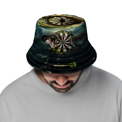 Darts snake design bucket hat - darts,