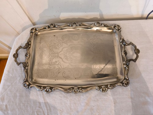 Large vintage tray silver - vintage,