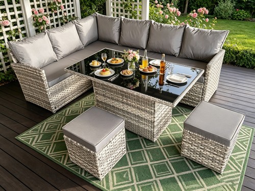 7pcs rattan garden furniture - 5-7pcs,