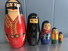 Vintage Arabic 'Russian' style 5x Stacking Dolls