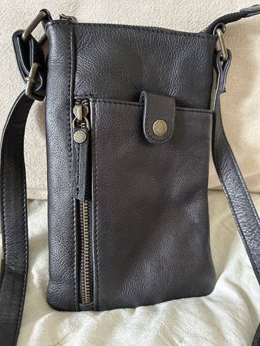 Essie black leather crossbody - essie,