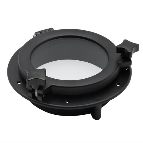 Black round porthole window - black,