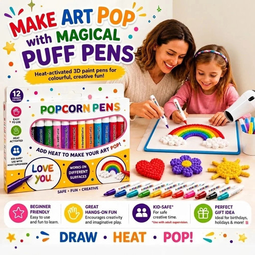 6pcs magic popcorn pens diy - diy, 3d