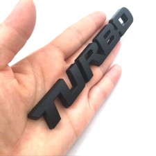 1Pc 3D Black Metal TURBO Logo